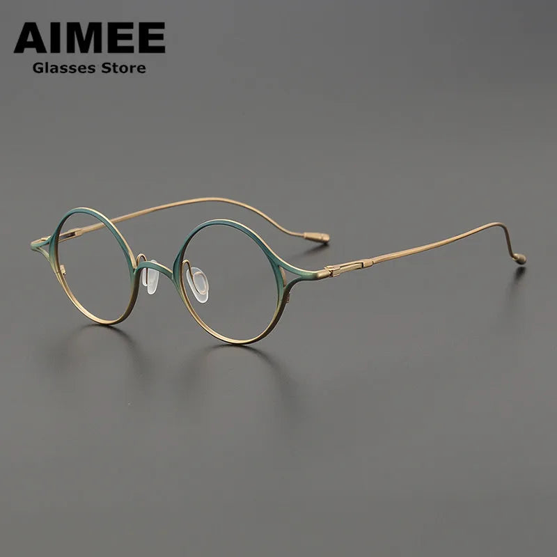 Aimee Unisex Full Rim Round Oval Titanium Eyeglasses 2353 - Lightweight Durable Frame for Men & Women - Perfect for Reading, Working & Daily Wear