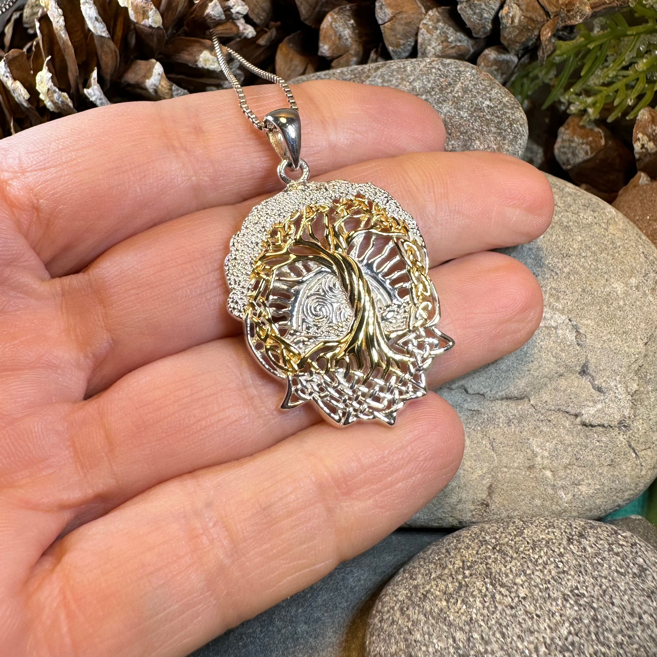 Celtic Dawn Tree of Life Pendant Necklace for Women - Sterling Silver Irish Jewelry Gift for Mom, Sister, Wife - Perfect for Weddings, Anniversaries & Spiritual Occasions