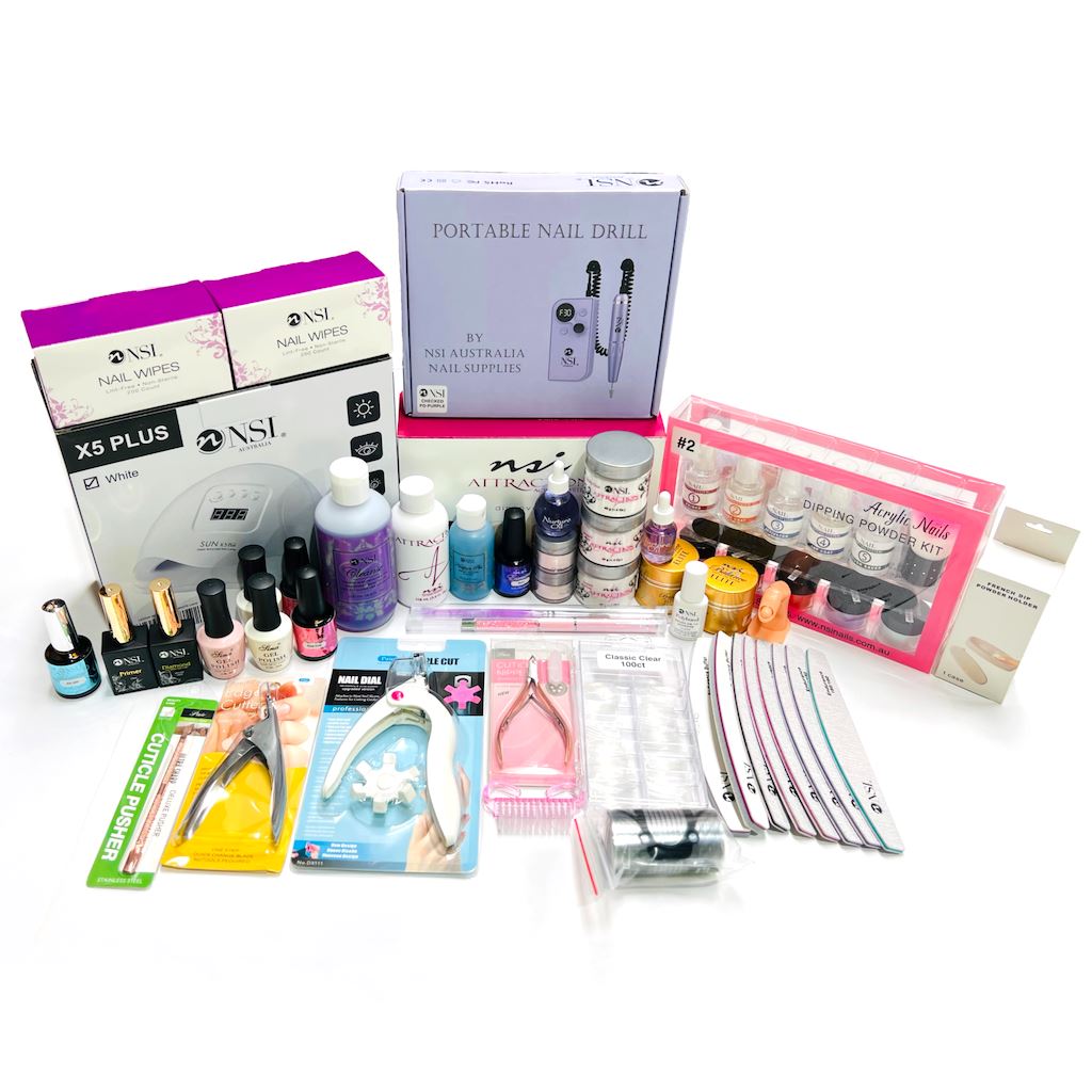 NSI Pro Nail Starter Kit - Professional Acrylic Nail Kit for Beginners & Experts - Complete Manicure Set with Nail Tips, Glue, Files & Tools - Perfect for Salon, Home Use & DIY Nail Art