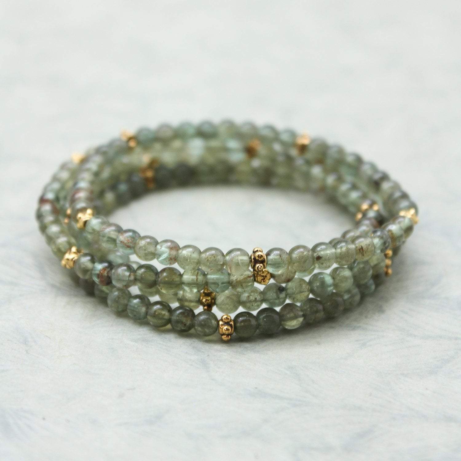 Green Apatite Stackable Bracelet for Women - Healing Crystal Jewelry for Positive Energy & Chakra Balancing - Perfect for Yoga, Meditation & Everyday Wear