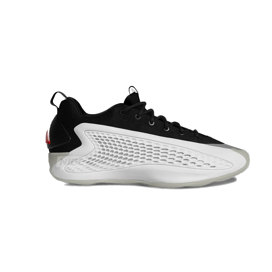 Adidas Men's Anthony Edwards 1 Low Basketball Shoes - White/Core Black/Lucid Red - Lightweight Performance Sneakers for Streetwear & Court Play