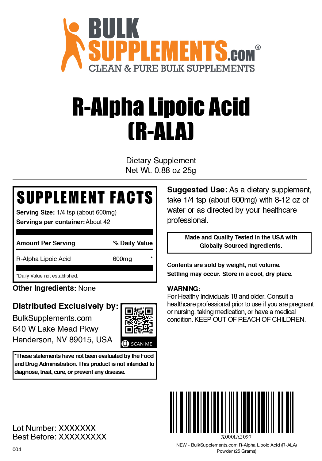Pure R-Alpha Lipoic Acid (R-ALA) Powder 300mg - Antioxidant Supplement for Energy, Nerve Support & Blood Sugar Balance - Vegan, Non-GMO - Perfect for Daily Wellness & Anti-Aging Routine