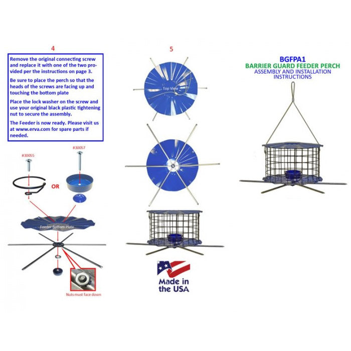 Erva Tool Barrier Guard Feeder Perch - Durable Bird Feeder Accessory for Outdoor & Garden Use - Attracts Wild Birds to Your Yard