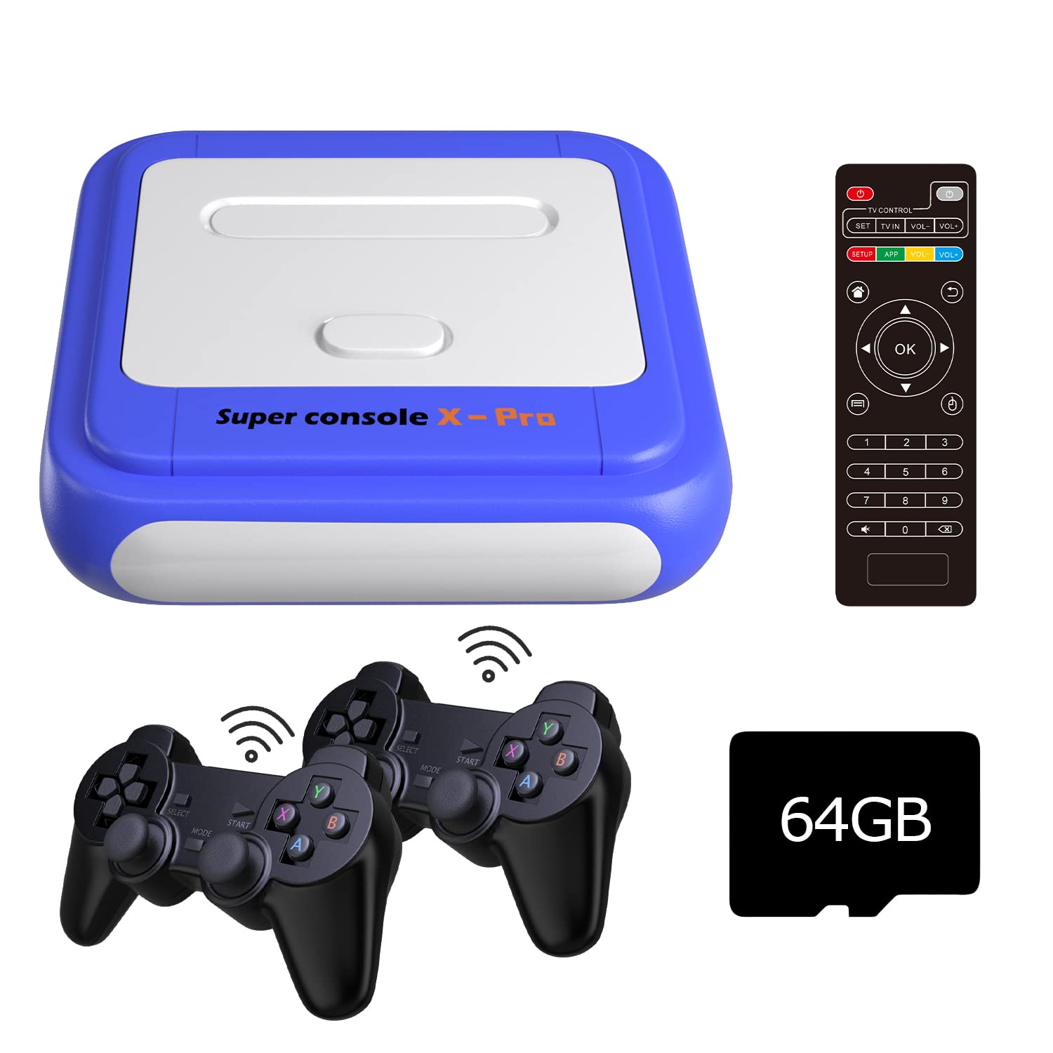 Kinhank Super Console X Pro Retro Gaming System - 33,000+ Classic Games, 4K HD TV Support, 2 Wireless Gamepads, 5-Player Multiplayer - Perfect for Family Game Nights & Christmas Gifts for Men