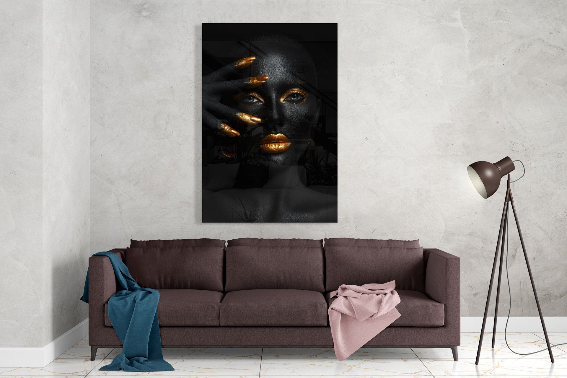 Gold Lipped Woman III - Elegant Gold Lip Art Print for Home & Office Decor - Perfect for Living Rooms, Bedrooms & Gift Giving