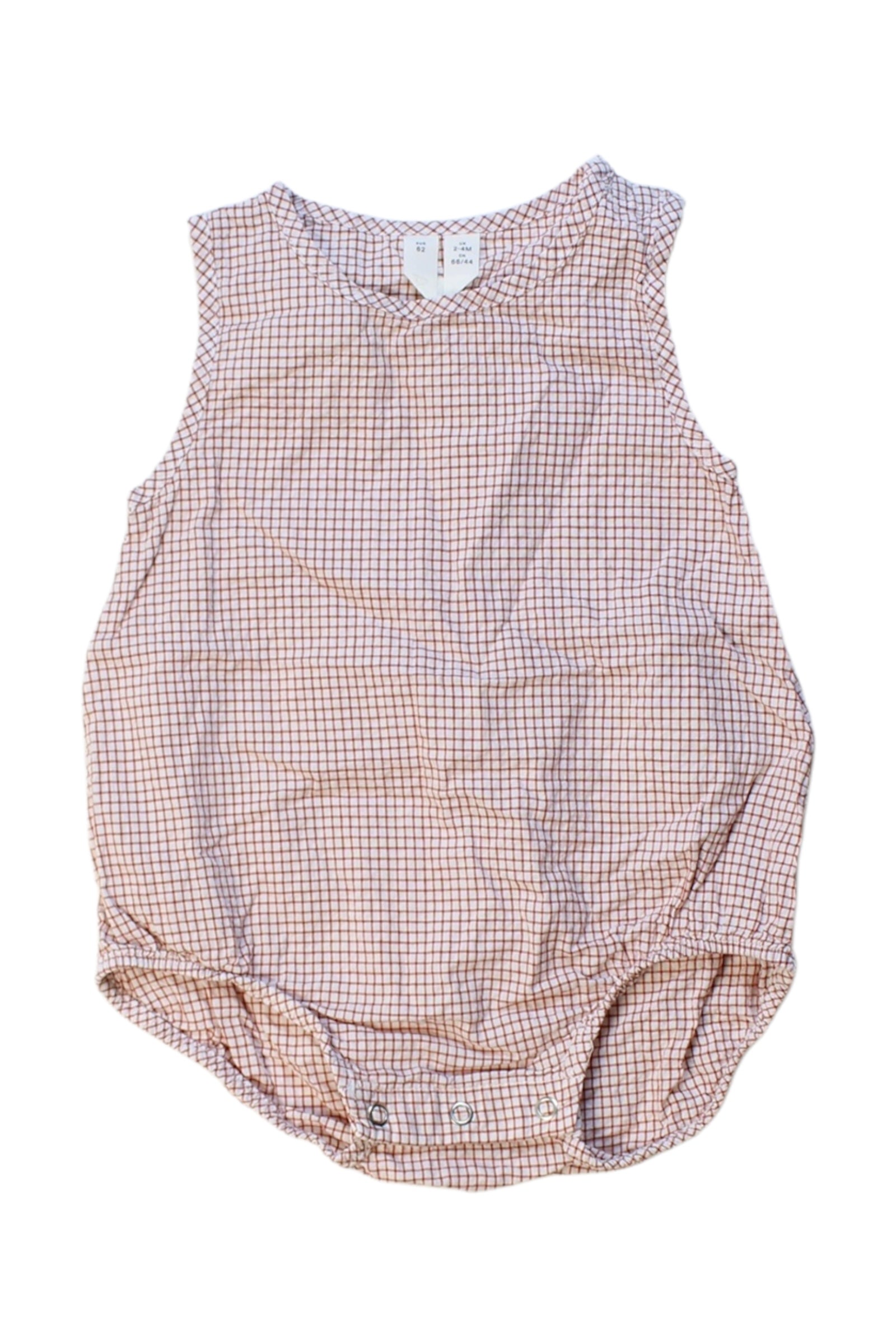 Arket Baby Girls Sleeveless Checkered Romper Jumpsuit - 3-6 Months - Soft Cotton Summer Outfit for Playdates & Outdoor Adventures