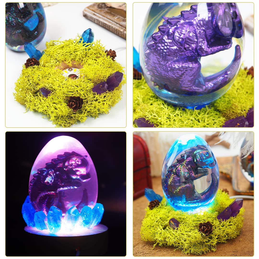 3D Dragon Egg Resin Mold Set - Epoxy Casting Mold for DIY Lamp Making
