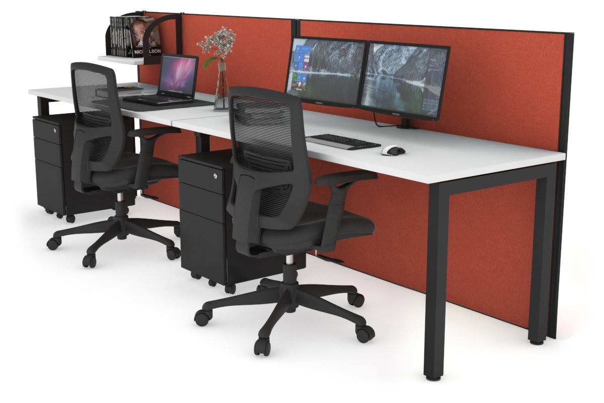 Horizon Quadro 2 Person Office Workstation with Square Legs - 1800L x 700W Dimensions - Perfect for Collaborative Workspaces & Home Offices