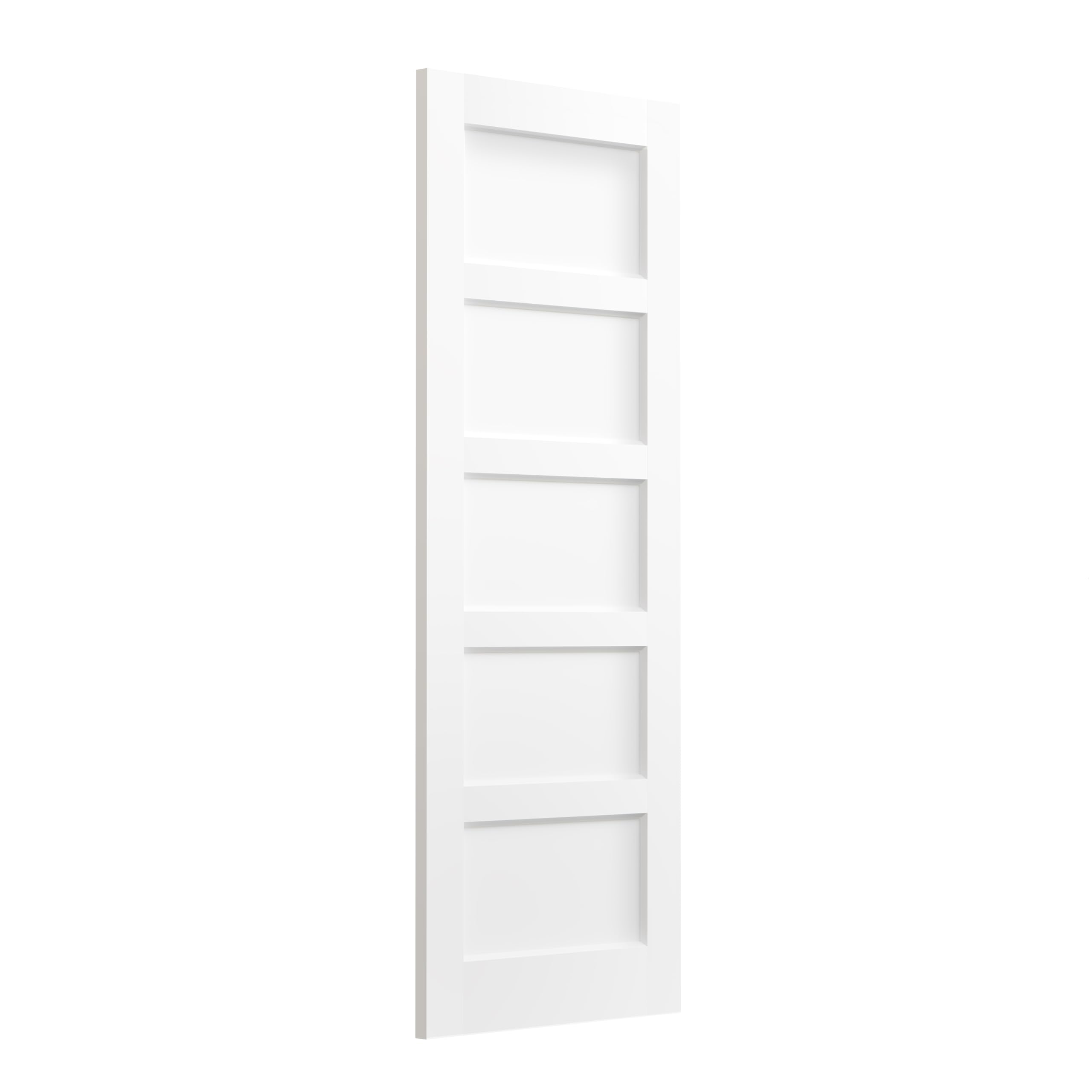 5-Panel Interior Door 30x80 Inch - Prehung French Doors for Closet & Bedroom - Primed White Pantry Door Slab (Hinges Not Included) | Perfect for Home Renovation & Room Dividers