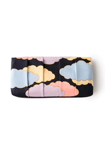 Kyo Yuzen Clutch Bag - Handmade Japanese Kyoto Silk Purse with Multi-Color Black Design | Perfect for Evening Events, Weddings & Cultural Occasions