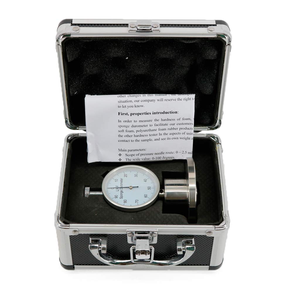 Professional Shore Hardness Tester Durometer 0-100 Scale - Needle Type Foam & Sponge Softness Measurement Tool for Industrial, Automotive & DIY Applications