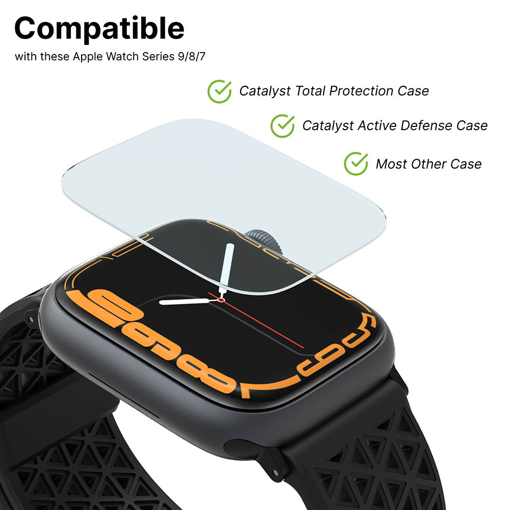 2-Pack 41mm Tempered Glass Screen Protector for Apple Watch Series 9/8/7 - Ultra HD Clear, Anti-Scratch, Bubble-Free - Perfect for Workouts, Swimming & Everyday Use