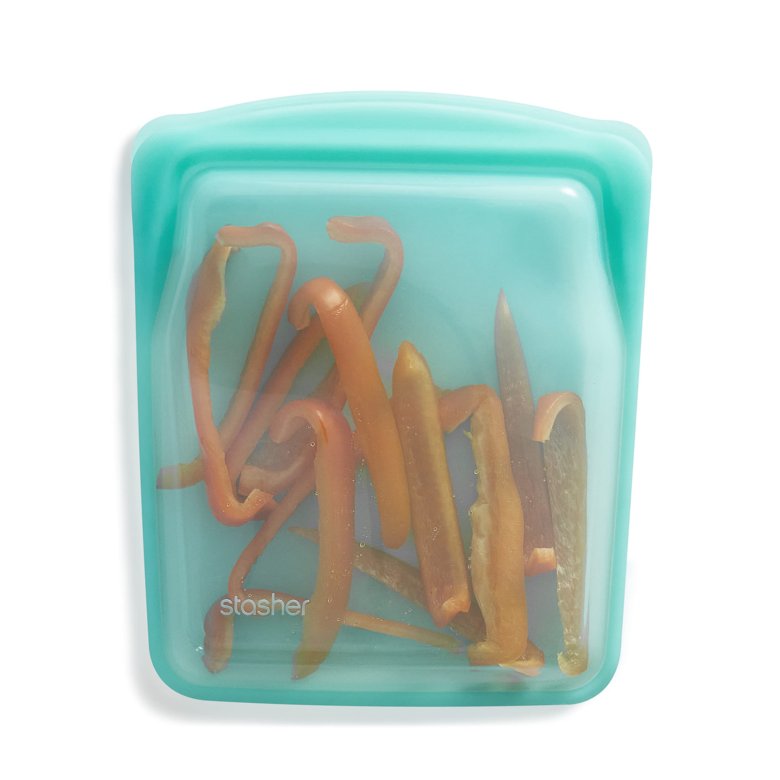 Stasher Premium Silicone Reusable Food Storage Quart Bag - Aqua | BPA Free, Leakproof & Eco-Friendly | Microwave, Dishwasher, Freezer & Oven Safe (64oz) | Perfect for Meal Prep, Sous Vide Cooking & Snack Storage