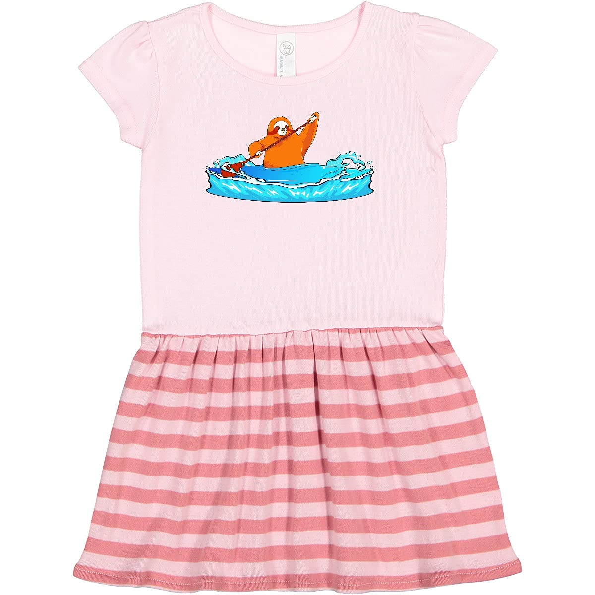 Inktastic Kayaking Sloth Print Toddler Dress - Cute & Comfortable Outfit for Baby Girls - Perfect for Beach, Pool, and Summer Adventures