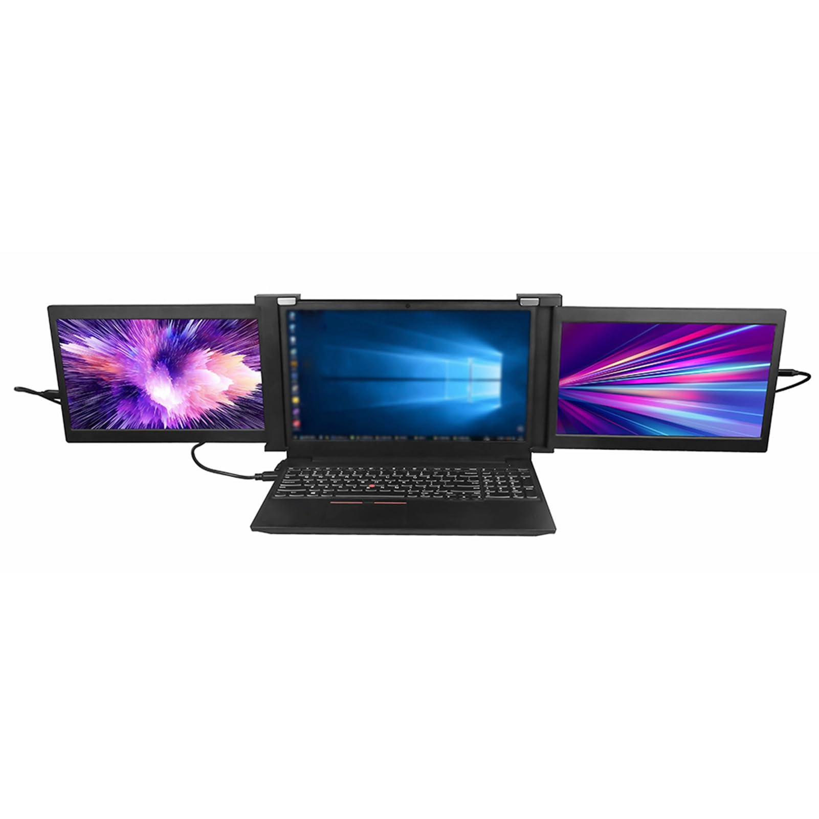 GOWENIC PD1303D 13.3 Inch Triple Portable Monitor for Laptop - FHD 1080P IPS Retractable Foldable Dual Screen External Monitor - Compatible with 13.3 to 16.5 Inch Laptops (Black) | Perfect for Multitasking, Gaming, and Remote Work
