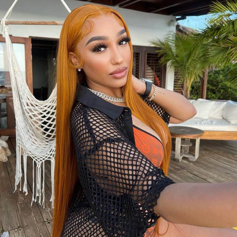 Eullair Golden Yellow Body Wave/Straight Wig with Transparent Lace Front - 100% Human Hair Wigs for Black Women | Natural Look for Daily Wear, Parties & Special Occasions