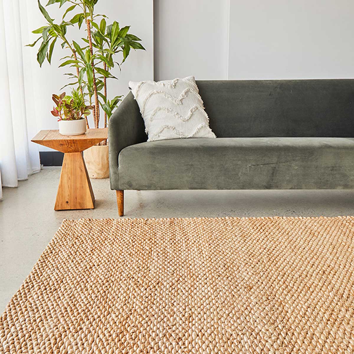 Natural Hive Rug - Handmade Jute Fiber Rug for Boho Home Decor, Living Room, Bedroom & Nursery - Eco-Friendly & Non-Slip Floor Mat