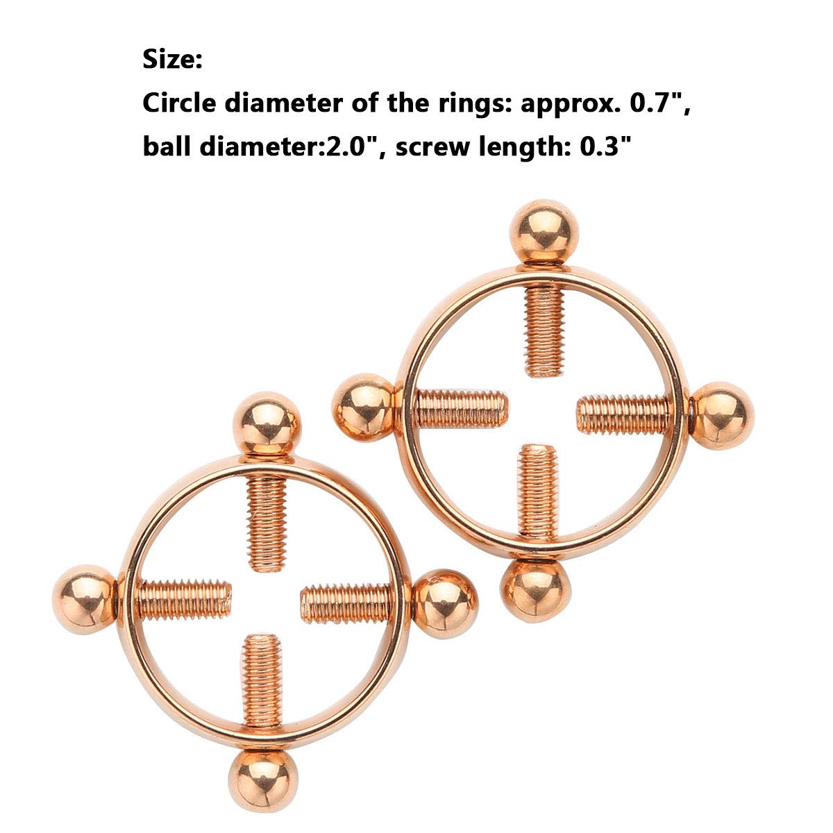 JEATHA Adjustable Non-Piercing Nipple Shield Rings - 1 Pair Body Jewelry Clamps with Screw Lock for Secure Fit | Perfect for Costume Parties, Fetish Wear & Sensual Fashion Accessories