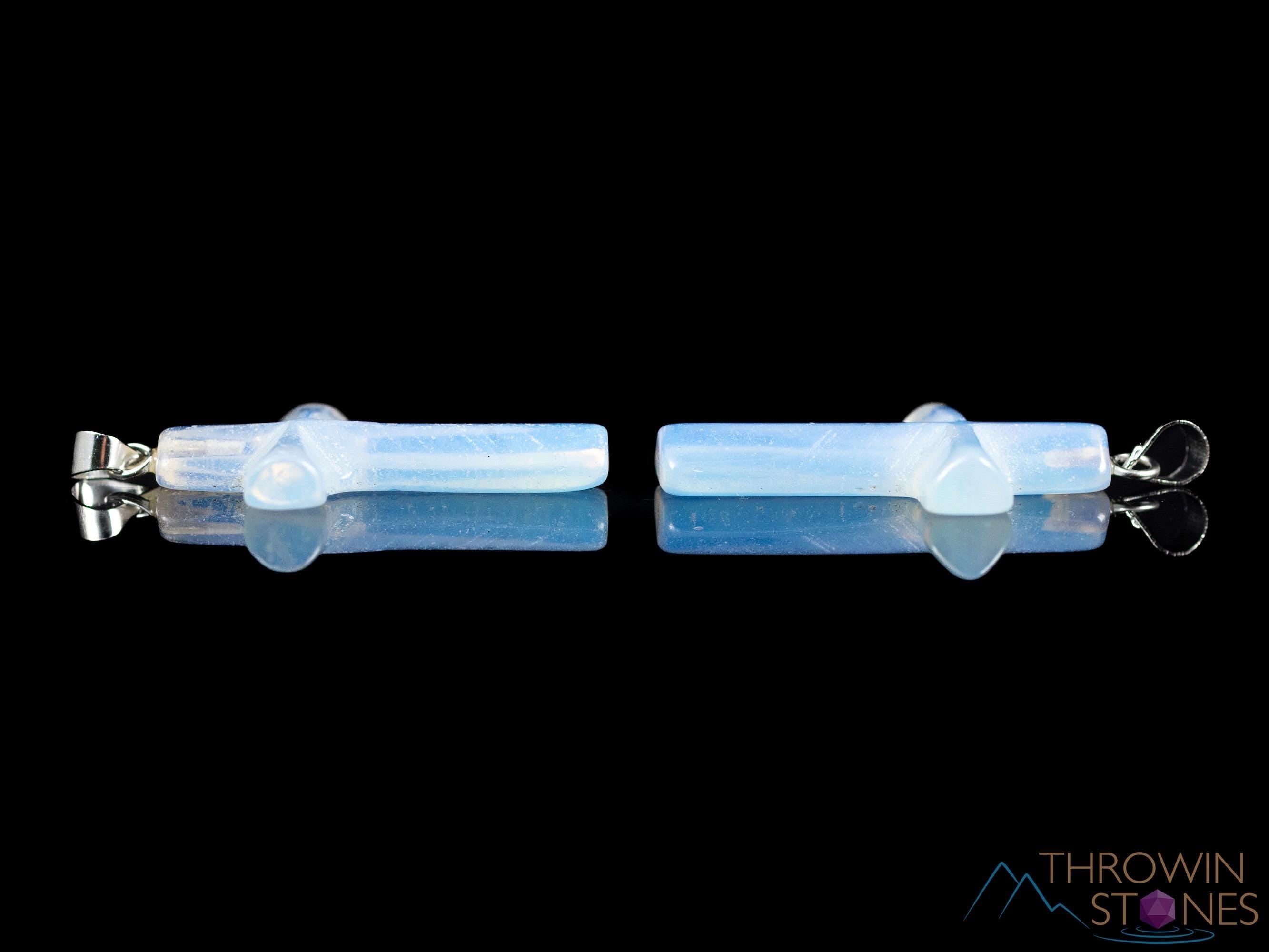 Opalite Crystal Cross Pendant Necklace - Handmade Gemstone Jewelry for Christian Easter Gifts (E0751) | Perfect for Baptism, Confirmation & Spiritual Occasions