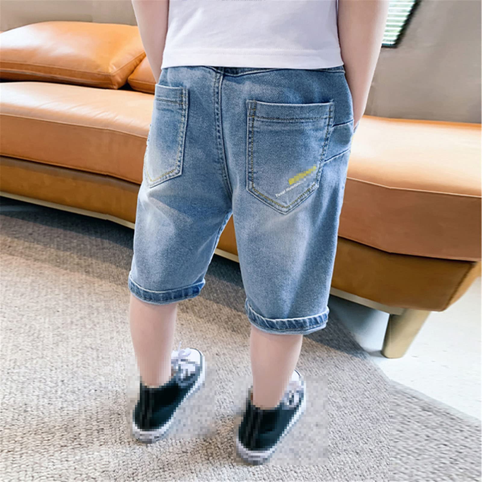 Boys' Elastic Waist Denim Shorts - Summer Casual Kids Pants with Comfortable Stretch Waistband | Perfect for Playtime, School & Outdoor Activities