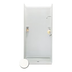 Swan SS0629601.011 Solid Surface Glue-Up 1-piece Shower Wall Panel, 0.25-in x 62-in x 96-in, Tahiti White – Ideal for Modern Bathroom Renovations