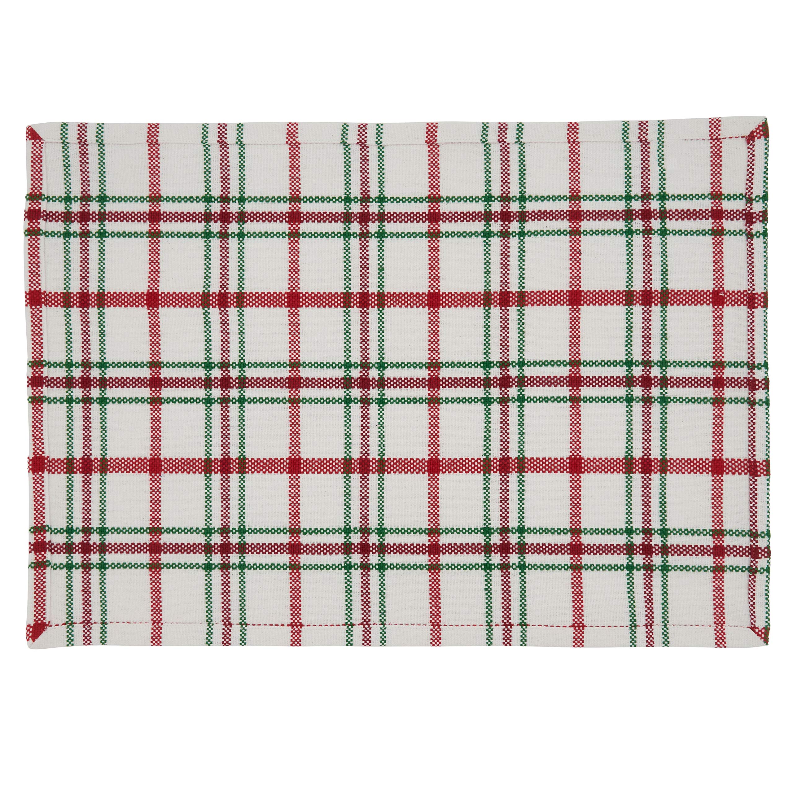 Plaid Design Table Placemats Set of 4 - Waterproof & Heat Resistant Dining Table Mats for Kitchen, Dining Room, Party & Holiday Decor