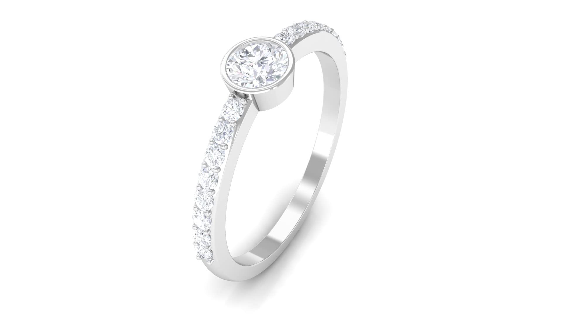 3/4 CT Diamond Solitaire Promise Ring for Women - 14K Solid Gold Certified Real Diamond Engagement Ring - Perfect for Anniversaries, Proposals & Special Occasions