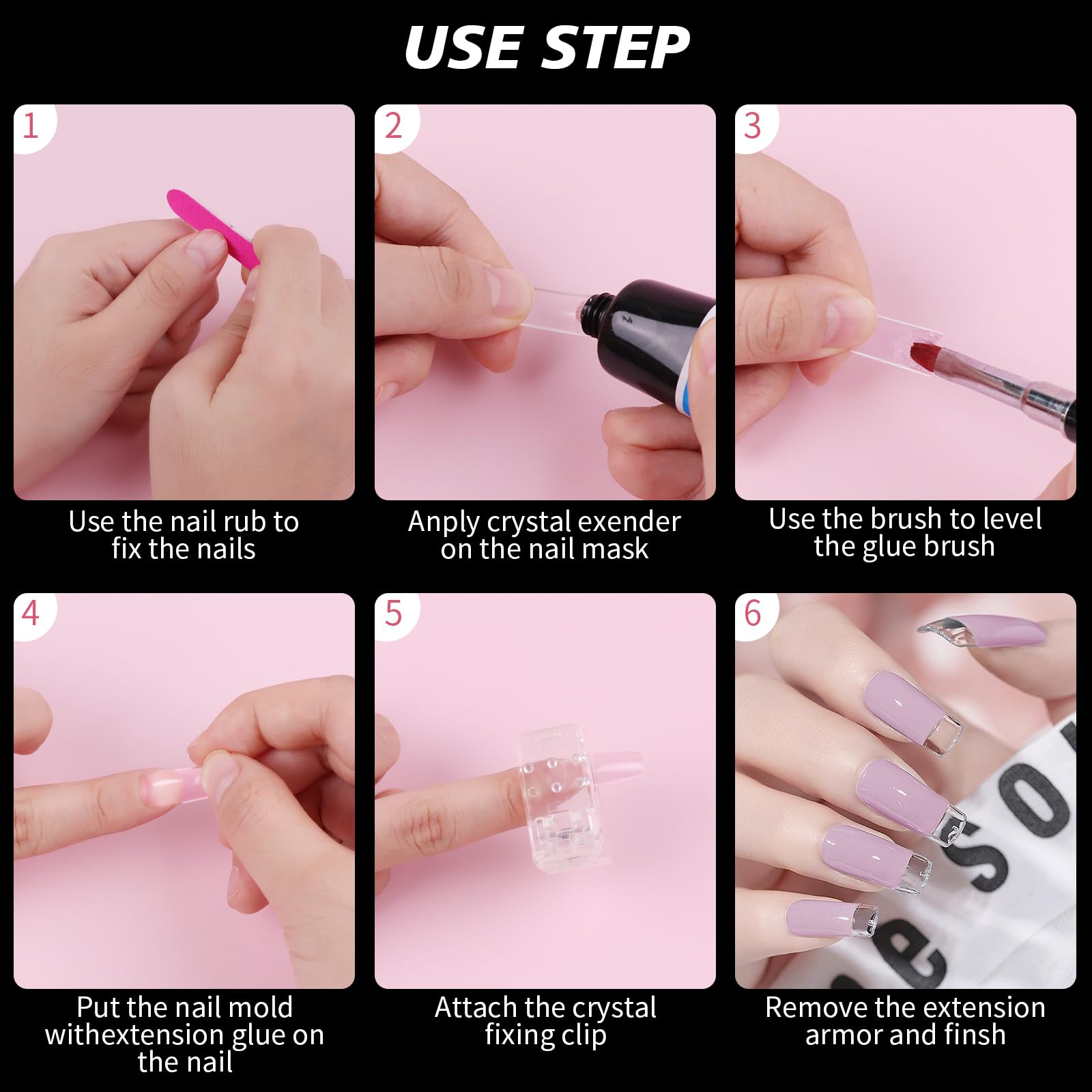 500 Pcs Clear Acrylic Nail Tips - Coffin Shape Fake Nails for French Manicure, Full Cover Artificial Fingernails - 10 Sizes for Nail Salon & DIY Nail Art (Clear) - Perfect for Wedding, Party & Daily Wear