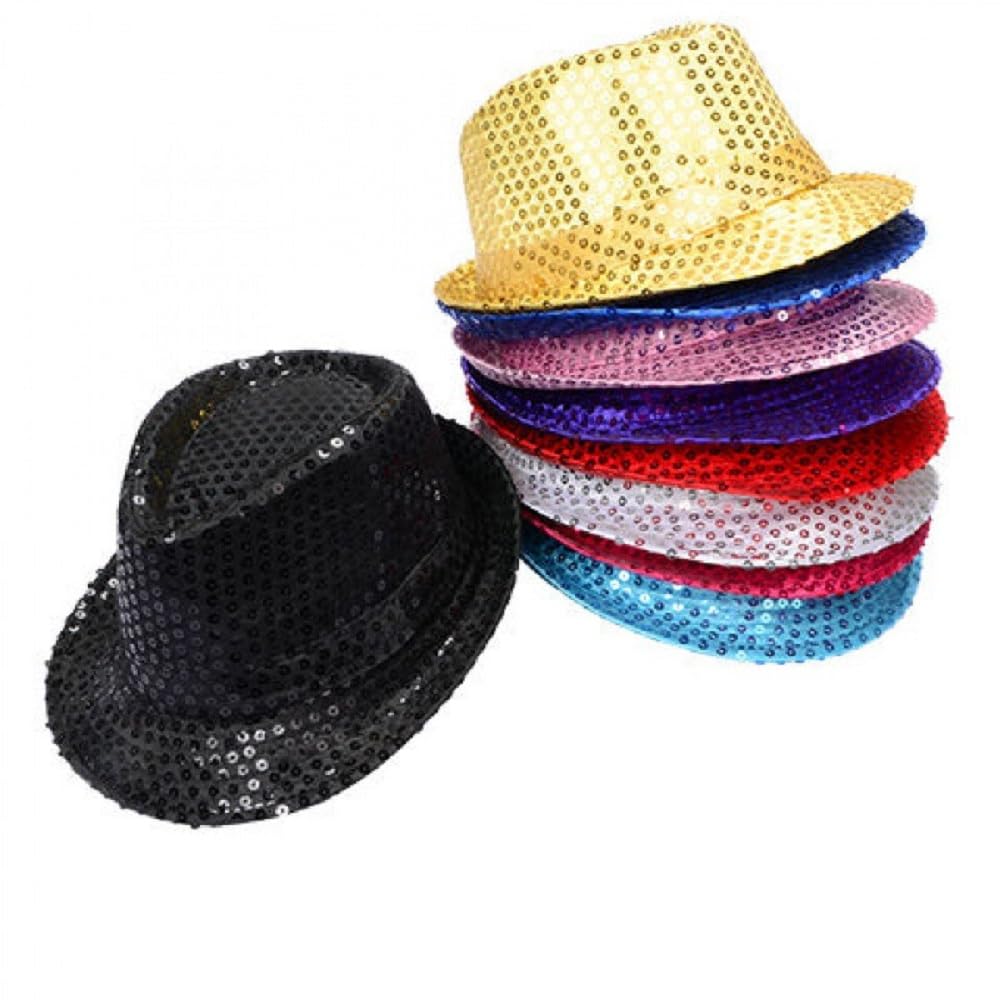 Sparkly Western Sequin Fedora Hat for Kids - Glamorous Bling Dance Hat with Shining Sequins | Perfect for Costume Parties, Dance Performances & Western Themed Events