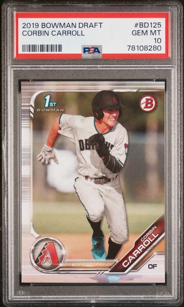 2019 Bowman Draft Corbin Carroll Rookie Card #BD125 PSA 10 Gem Mint - Perfect for Baseball Card Collectors, Investment & Sports Memorabilia Displays