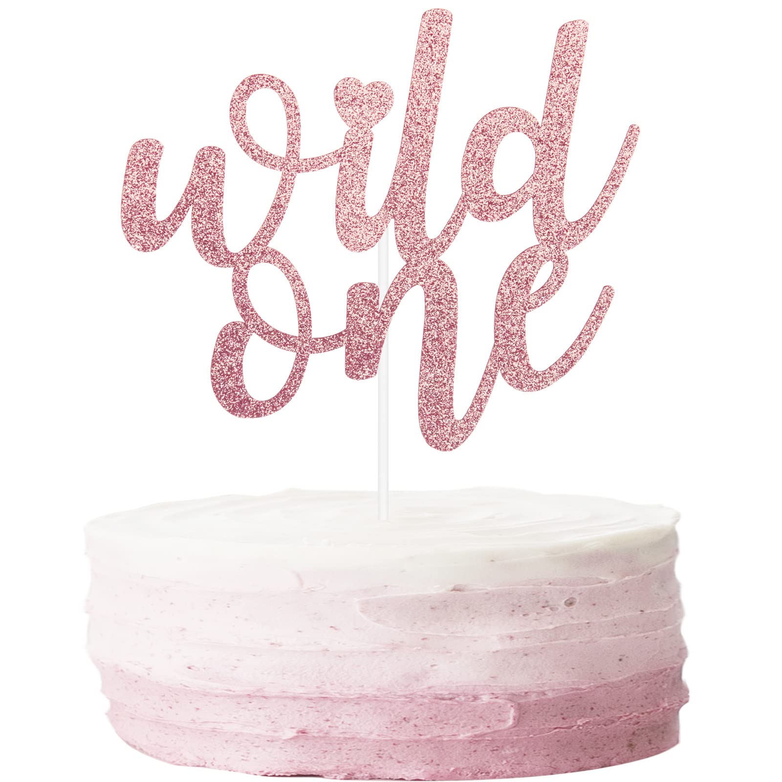 Rose Gold Glitter Cake Topper for 1st Birthday - Double Sided for Boys & Girls - Perfect for Birthday Cakes