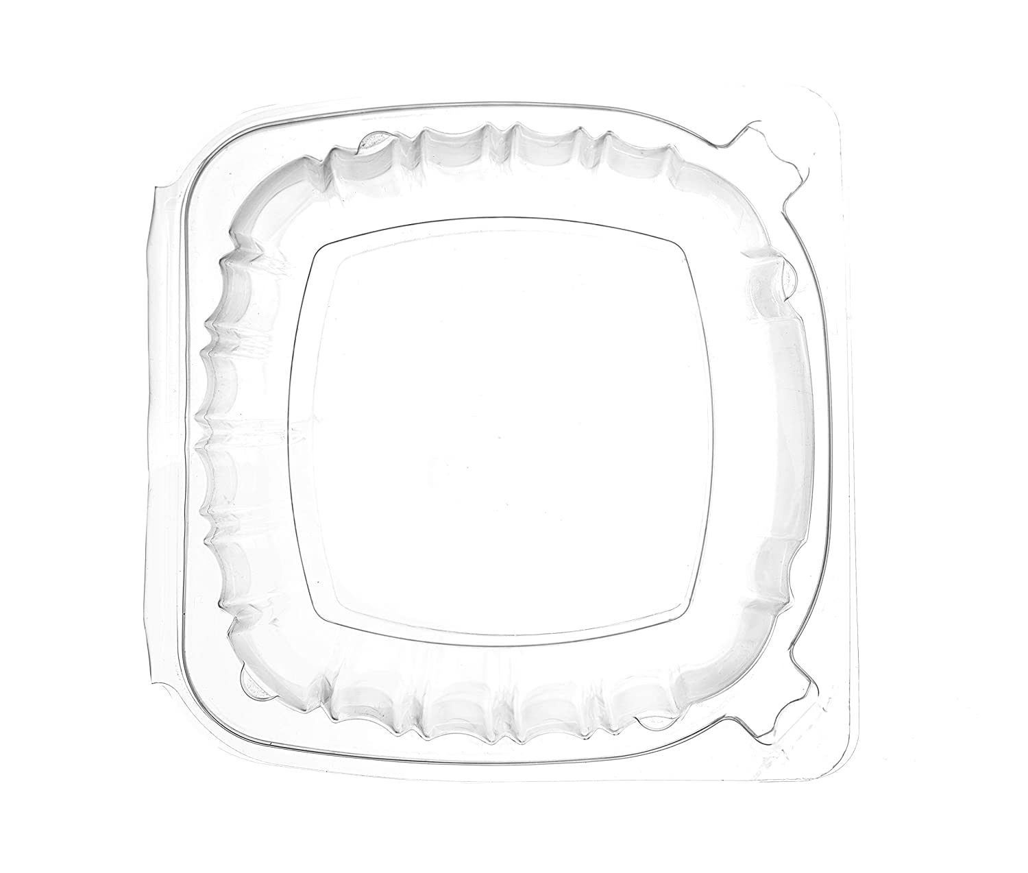 EcoQuality 6x6 Inch Clear Plastic Clamshell Takeout Food Containers - Heavy Duty, Recyclable Polystyrene for Restaurants, Bakeries & Catering (Pack of 500) | Perfect for Takeout Meals, Cupcakes, Salads, Sandwiches & Fresh Fruit Display