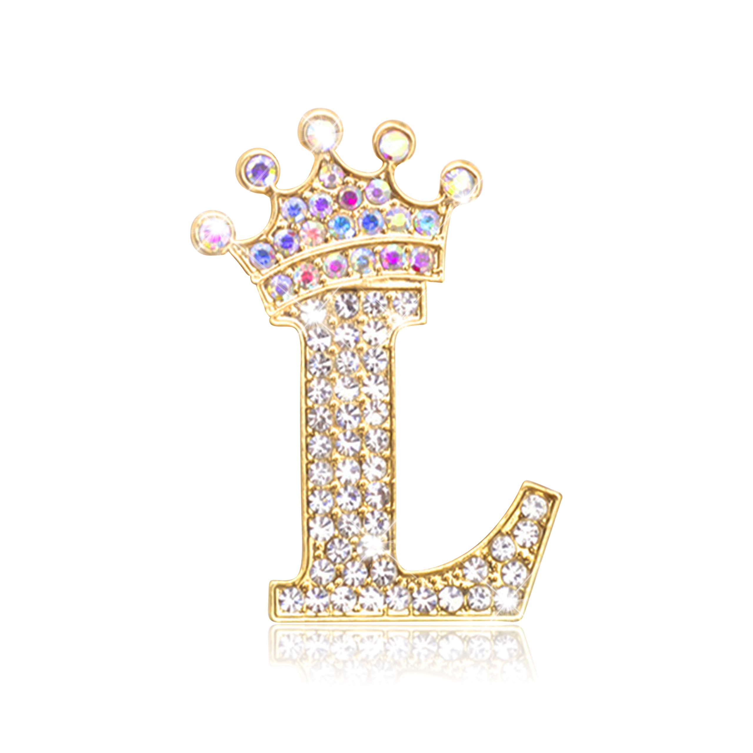 Elegant A-Z Letter Brooch Pins for Women - Rhinestone Crystal Initial Jewelry - Customizable Fashion Accessories for Backpacks, Jackets & Hats - Perfect Gift for Men and Women (Weddings, Parties, Office Wear)