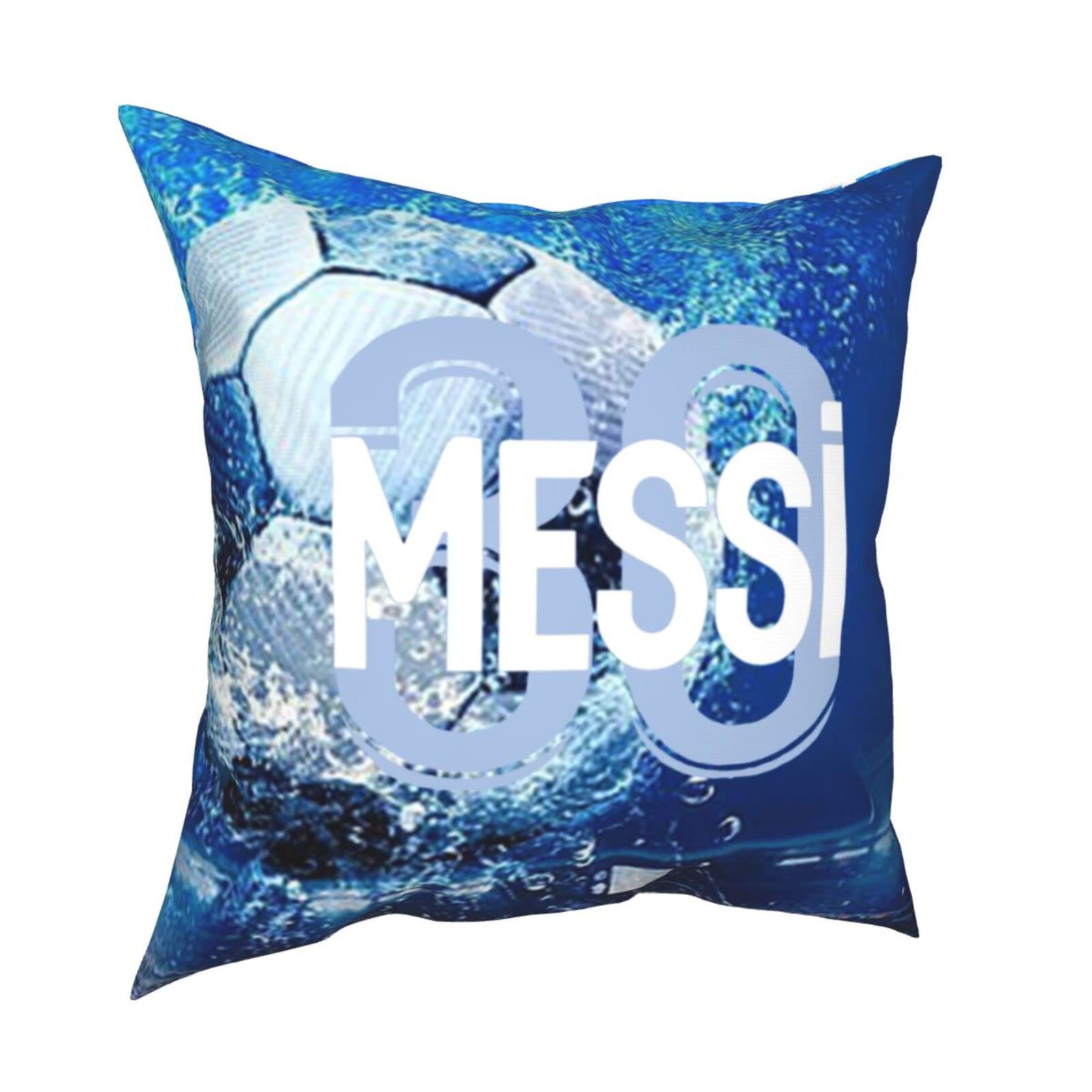 Lionel Messi 30 Soccer Gift Throw Pillow Covers - 12x12 Inch Decorative Cushion Covers for Bed, Couch & Home Decor - Perfect for Football Fans, Birthday Gifts & Sports Themed Room Decor