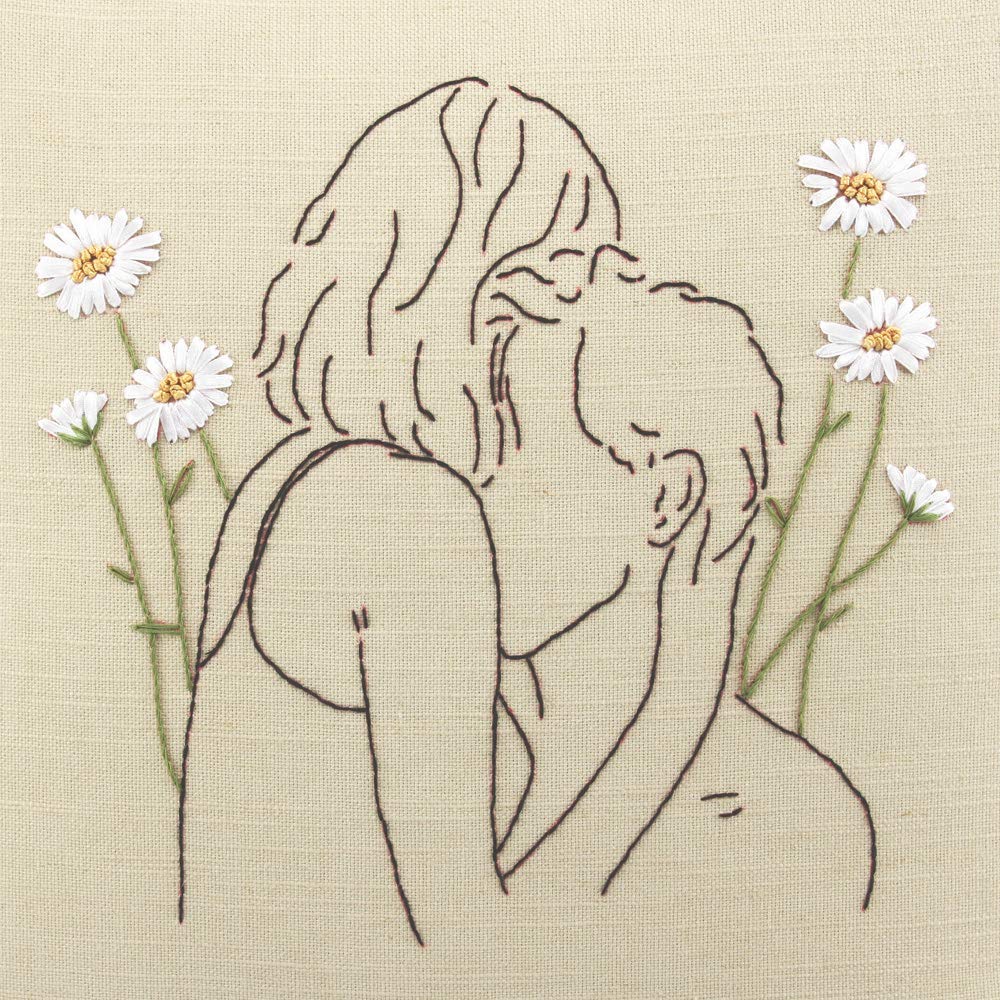 Elegant Daisy Ribbon Embroidery Throw Pillow Covers 18x18 inches (45x45cm) - Romantic Home Decor for Sofa, Couch & Bed | Perfect Wedding Gift, Housewarming Present & Birthday Gift for Spring Season | Adds Charm to Living Rooms, Bedrooms & Guest Spaces