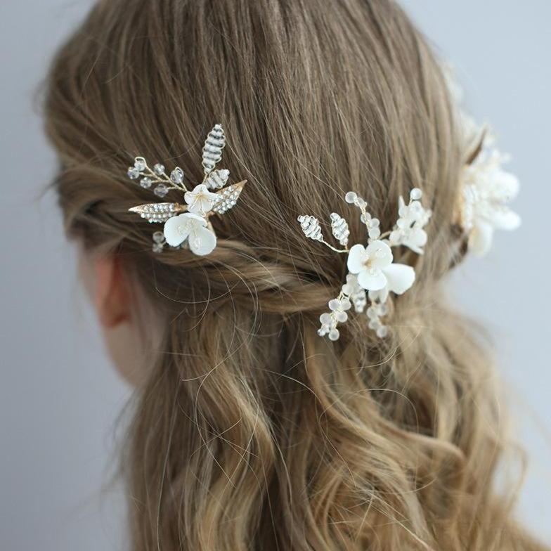 Elegant Gold Bridal Hair Comb & Pin Set (C172) - Perfect for Weddings, Prom, and Special Occasions - Wholesale Bulk Orders