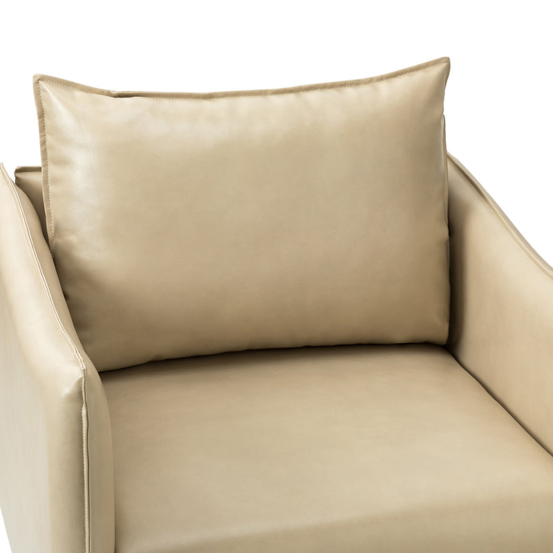 Felix Faux Leather Armchair - Modern PU Leather Accent Chair for Living Room, Office & Lounge - Comfortable Mid-Century Style Seating for Home Decor
