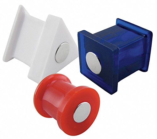 Colorful Magnetic Push Pins Set - 6 Pack (Red, White, Blue) for Office Whiteboards, Refrigerators & Home Organization - Strong Hold Bulletin Board Magnets for Notes, Photos & Memos