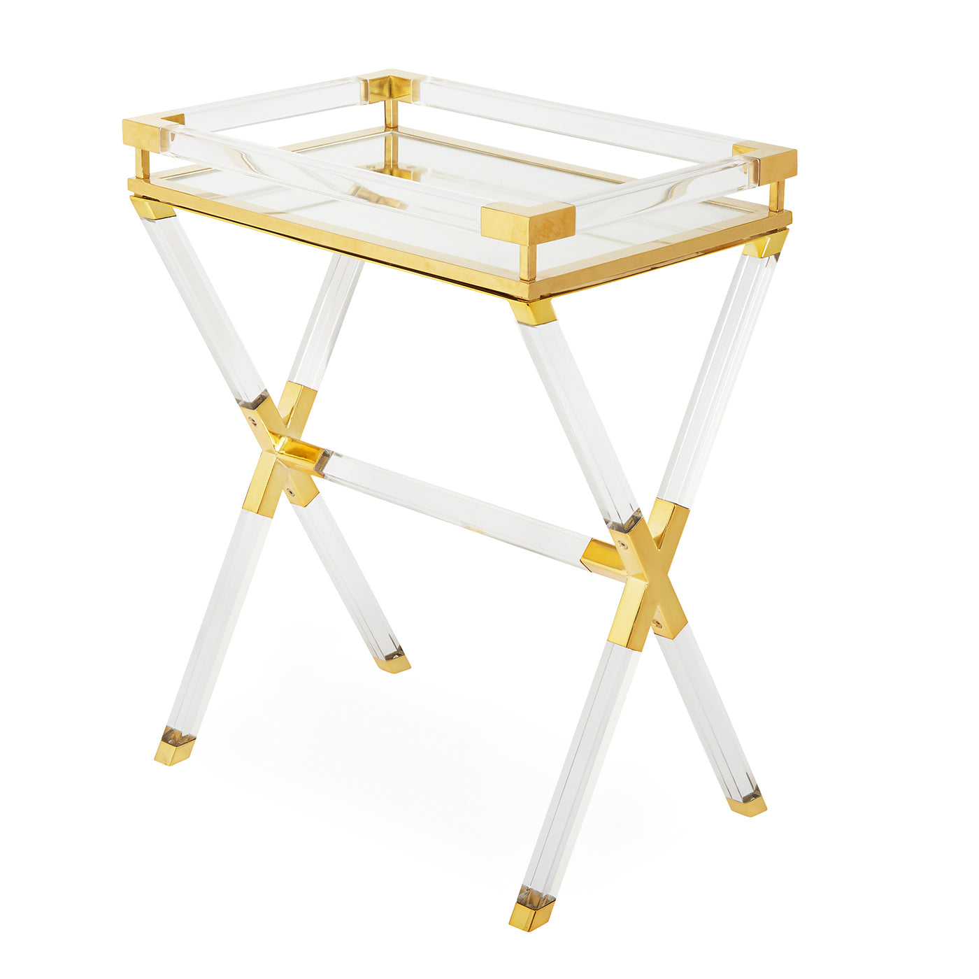 Jacques Tray Table - Modern Side Table with Storage Shelf for Living Room, Bedroom, or Office - Perfect for Coffee, Books, and Decor