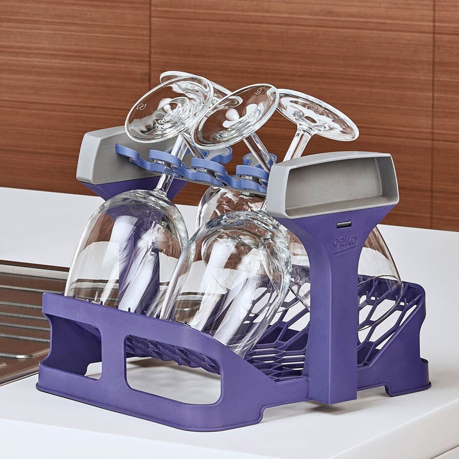 Beko 1752850100 Stemware Rack - Premium Dishwasher Wine Glass Holder for Crystal & Stemware - Perfect for Kitchen, Bar, and Party Glass Organization