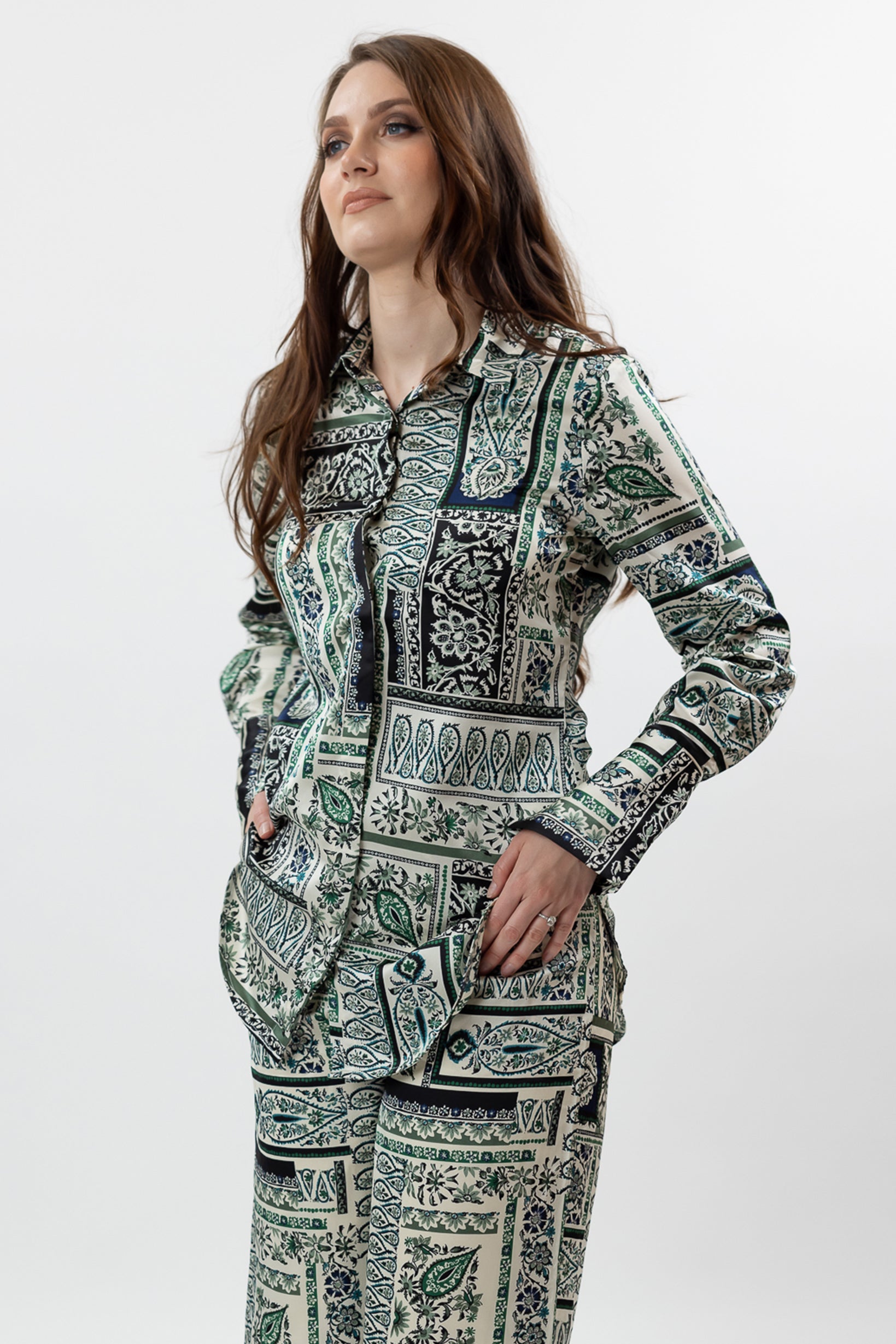 Stylish Lizzy Paisley Print Shirt for Women - Trendy Floral Button Down Blouse for Casual Wear, Office & Date Nights