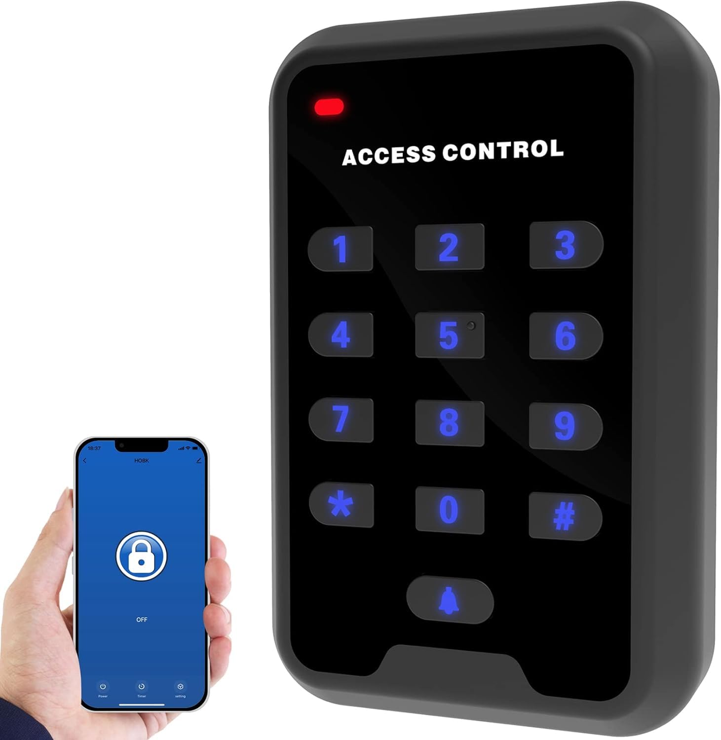 UHPPOTE WiFi 125Khz RFID Card & Keypad Door Access Control System with 600lbs Electric Magnetic Lock - Secure Smart Entry for Homes, Offices & Commercial Buildings