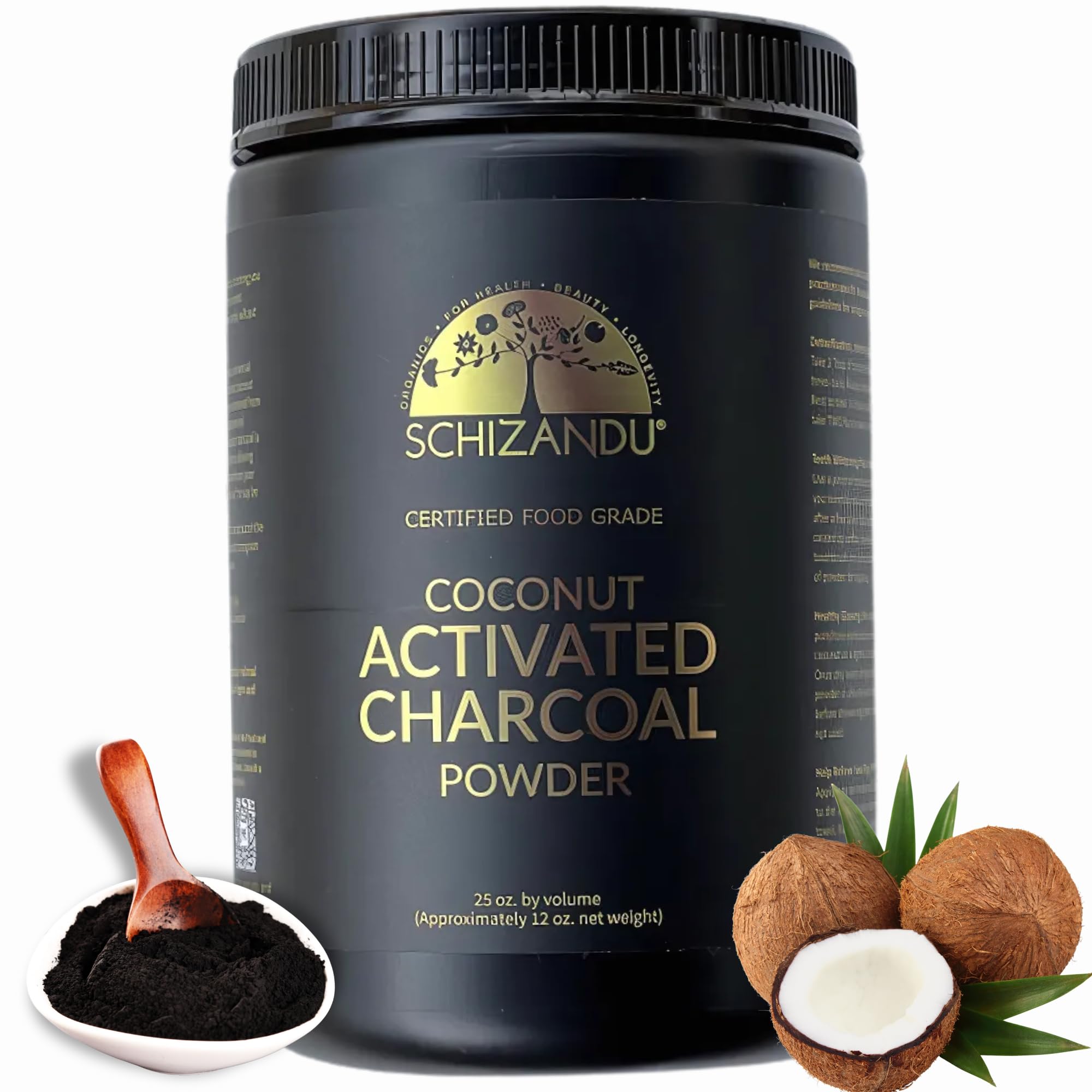 Organic Activated Coconut Charcoal Powder for Skin Care, Detox & Teeth Whitening | Natural Dietary Supplement (25oz) | Supports Oral Health & Body Cleansing | Perfect for DIY Face Masks & Detox Drinks