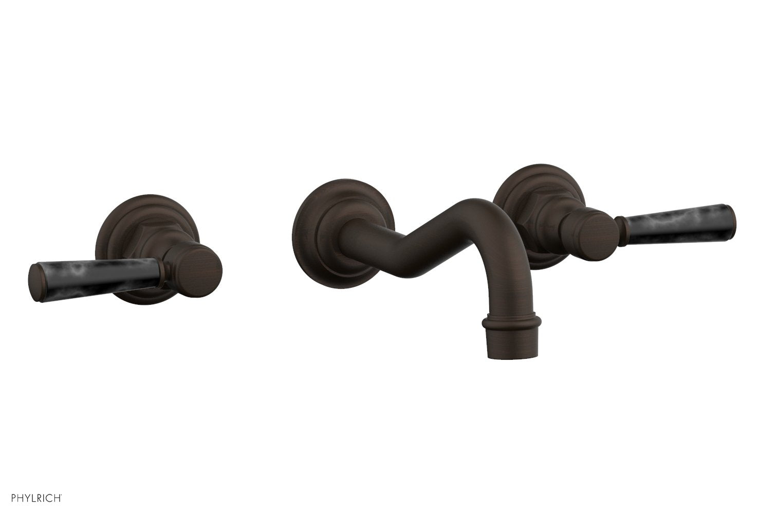 HENRI Wall Lavatory Set - Black Marble Lever Handles 161 13