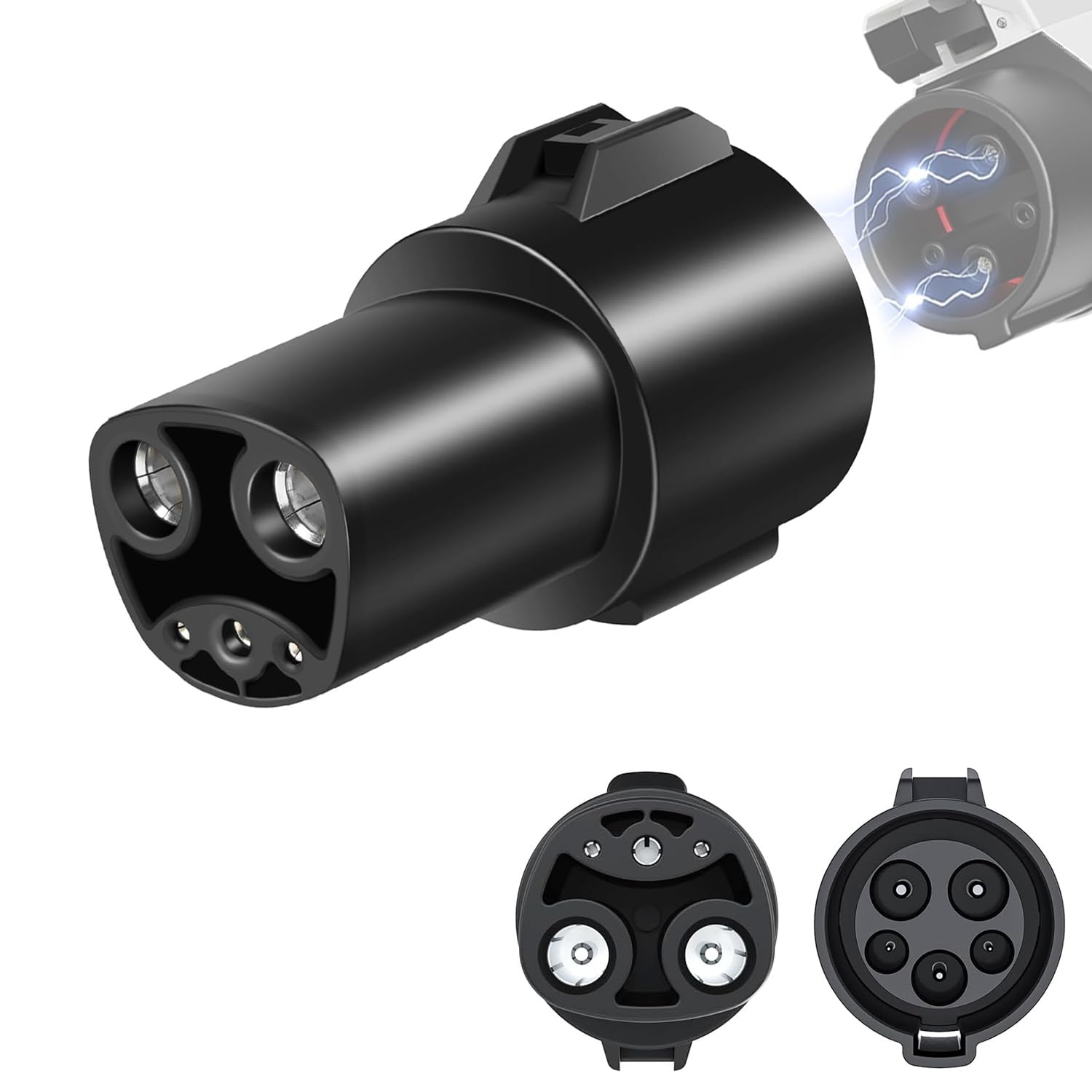J1772 to Tesla Charger Adapter 80A 240V - Compatible with Tesla Model Y/3/S/X - SAE J1772 EV Charger to Tesla Connector - Safety Certified Portable Charging Adapter for Home & Public Charging Stations - Perfect for Road Trips & Daily Commutes