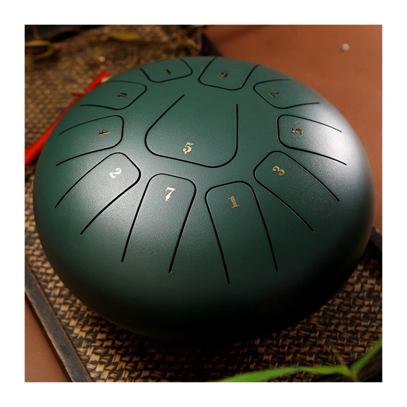 ZZSRJ 8-Inch & 11-Inch Alloy Steel Handpan Tongue Drum with 2 Mallets & Carry Bag - Professional Percussion Instrument for Meditation, Yoga & Music Therapy (Green)