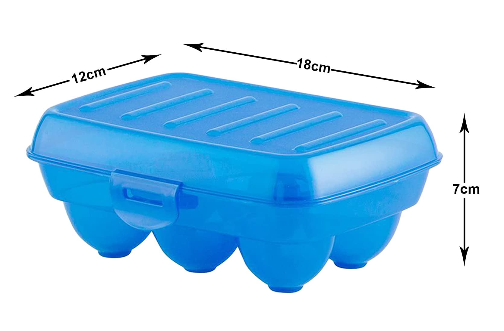Kuber Industries 6-Piece Portable Food Grade Plastic Egg Holder & Storage Box - Blue (46KM0395) | Perfect for Travel, Camping, and Kitchen Organization