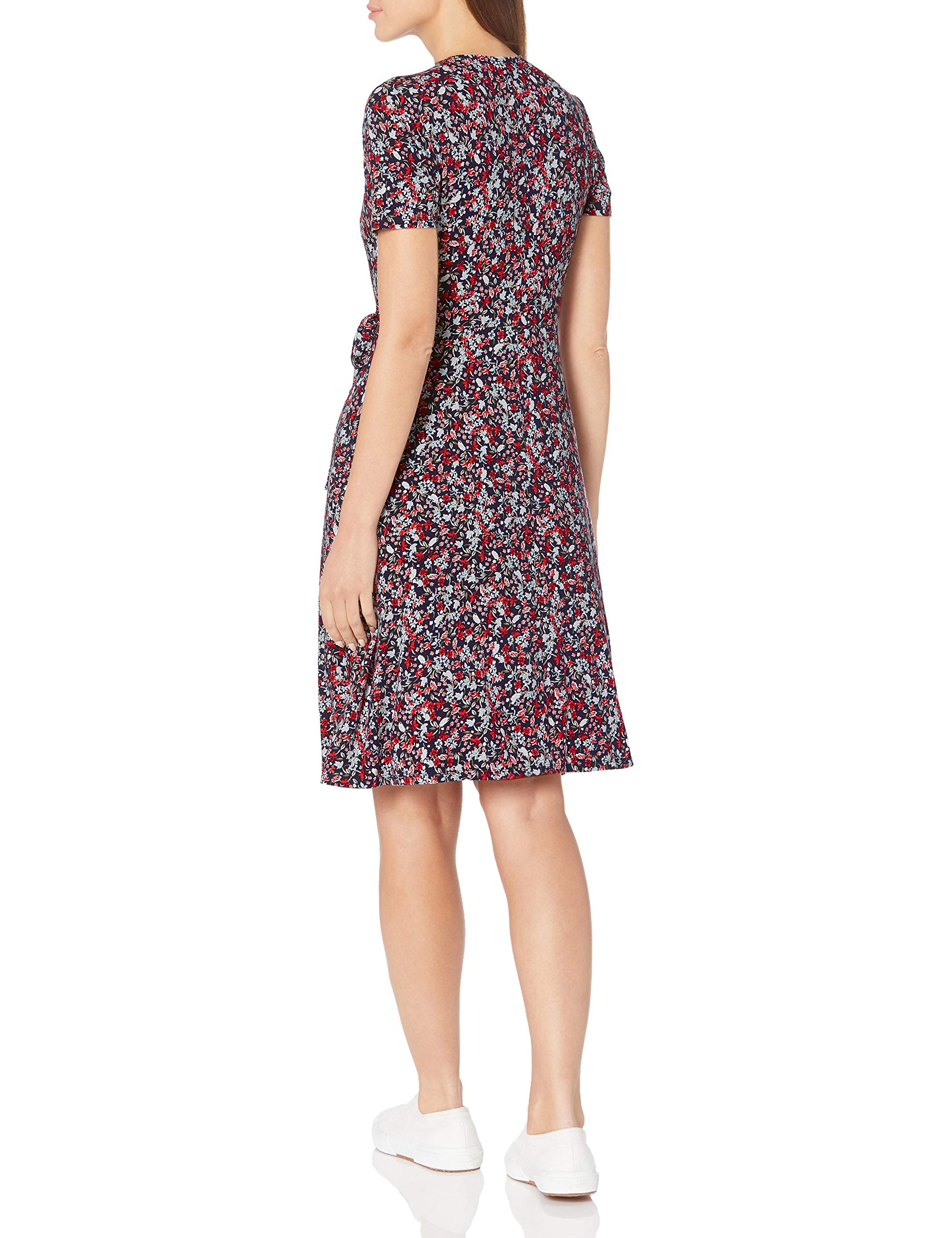 Amazon Essentials Women's Short Sleeve Faux-Wrap Dress - Flattering Casual & Office Wear for Women | Perfect for Work, Date Night & Summer Outings