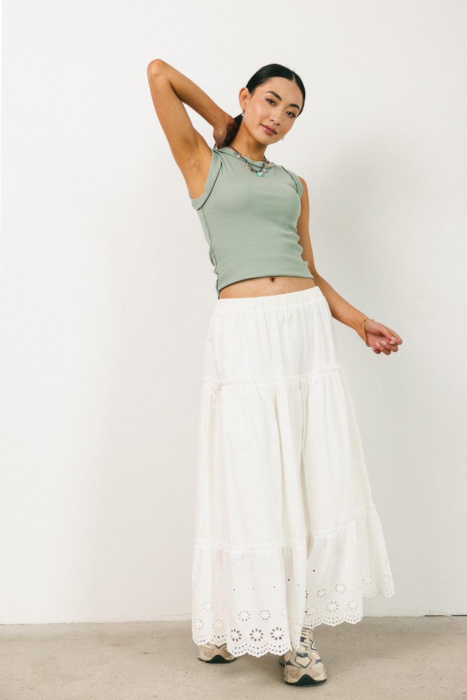 Women's Kimberly Sage Green Tank Top - Soft & Comfortable Summer Casual Wear for Yoga, Beach, and Everyday Outfits