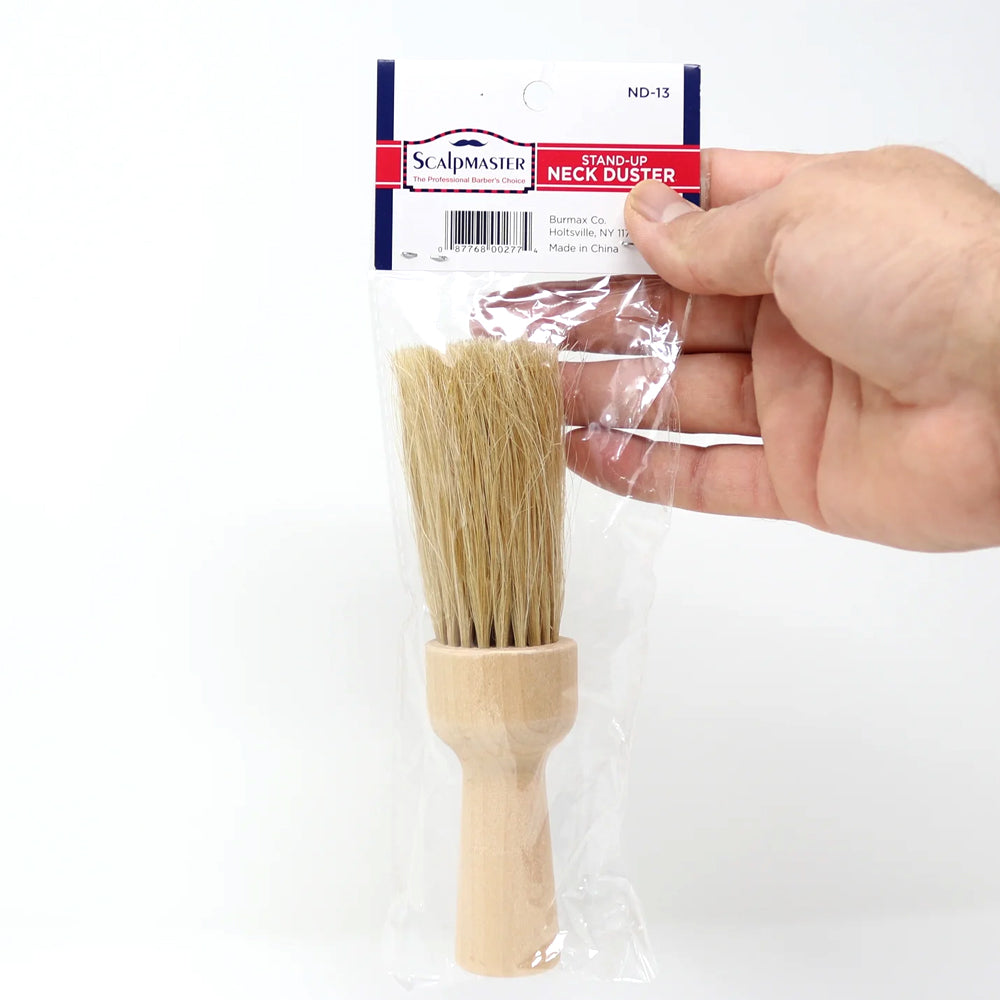 Professional Scalpmaster Barber Brush Neck Duster with Natural Bristles - Premium Barbershop Accessories for Haircut & Grooming - Perfect for Salon, Home Haircuts & Beard Trimming (1 Pack)